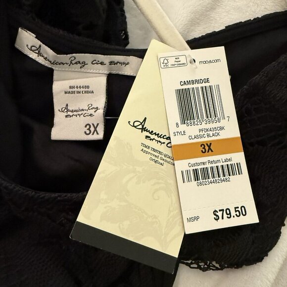 AMERICAN RAG Plus Size Black Lace Fit & Flare Dress, NWT Size 3X - Picture 4 of 13